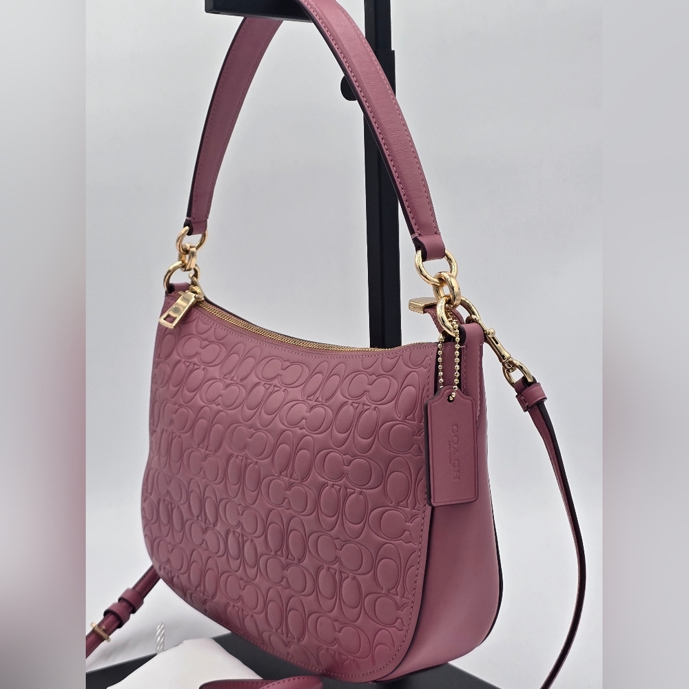 Coach Teri Hobo In Signature Embossed Leather, EUC - Picture 2 of 15